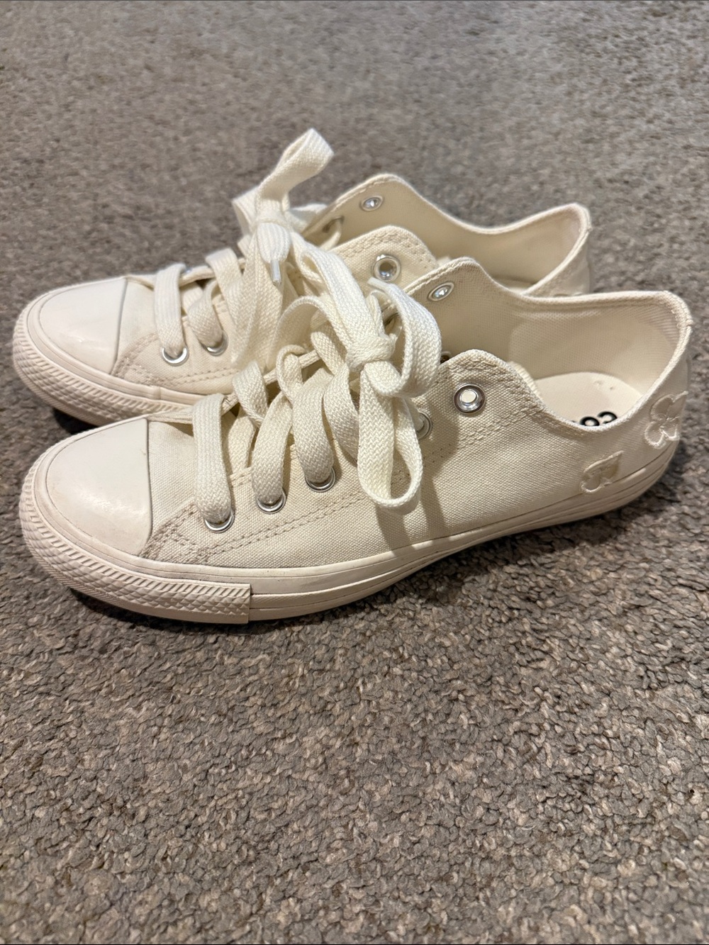 Women’s Canvas Low-Top Sneakers in Cream